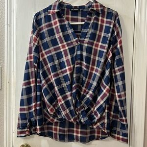Blu Pepper Plaid, Long Sleeves, Small size